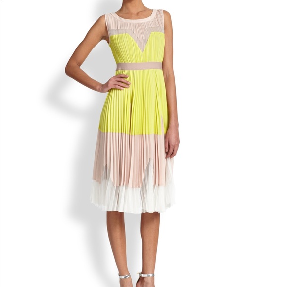 bcbg pleated dress